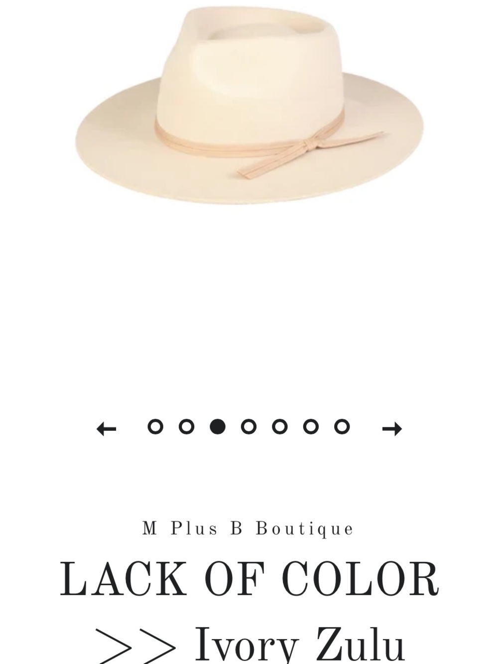 Lack Of Color Ivory Wide-Brim Zulu Hat